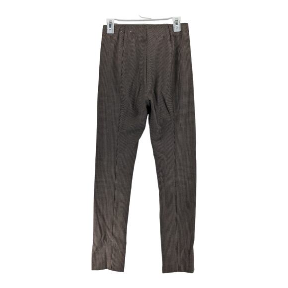 Ann Taylor Houndstooth Dress Pants 2 Black Brown Ankle Slit High Rise Trousers - Picture 3 of 11